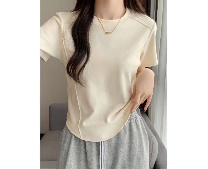 T-Shirt Plain Short-Sleeve Neck Round