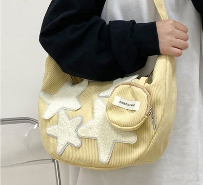 Pouch Star Crossbody Designs) Applique With Coin (Various Corduroy Purse Zipper
