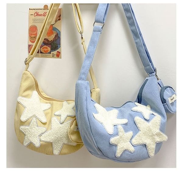 Pouch Star Crossbody Designs) Applique With Coin (Various Corduroy Purse Zipper