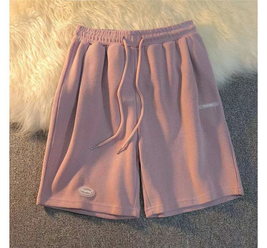 Waist Plain Sweat Shorts Drawstring