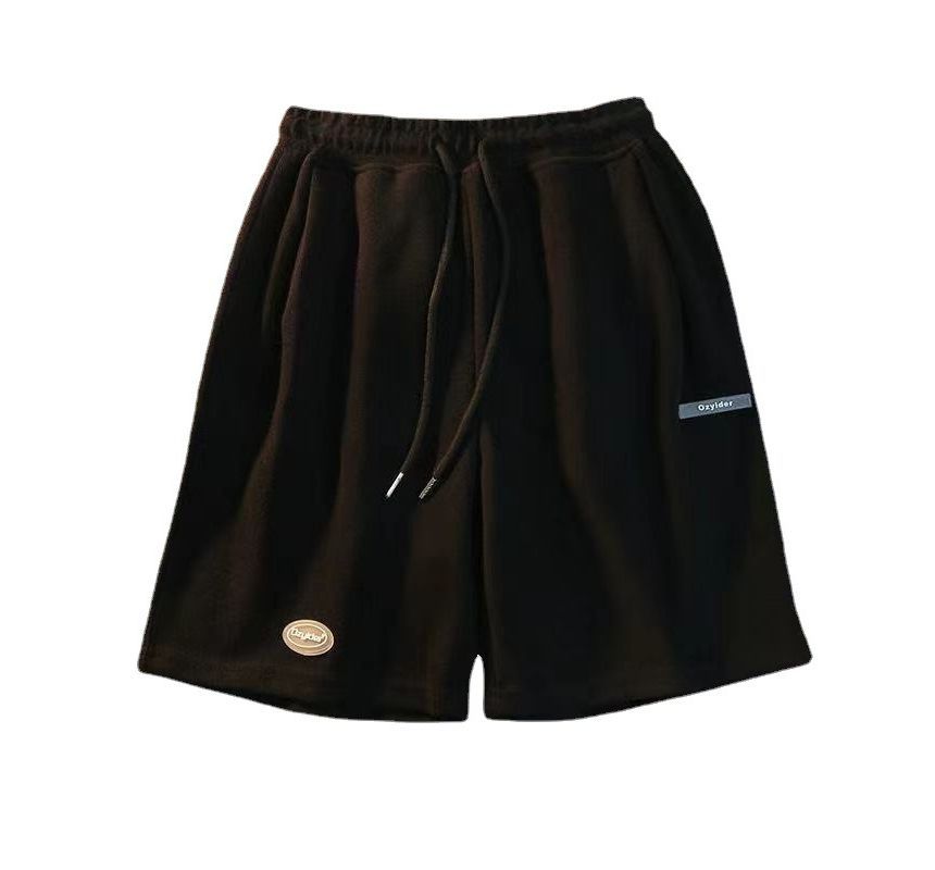 Waist Plain Sweat Shorts Drawstring