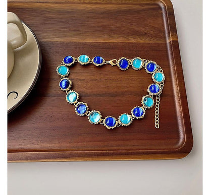 Alloy Choker Gemstone Faux