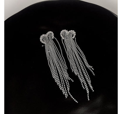 Earring Alloy Heart Fringed