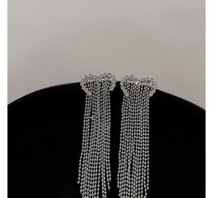 Earring Alloy Heart Fringed