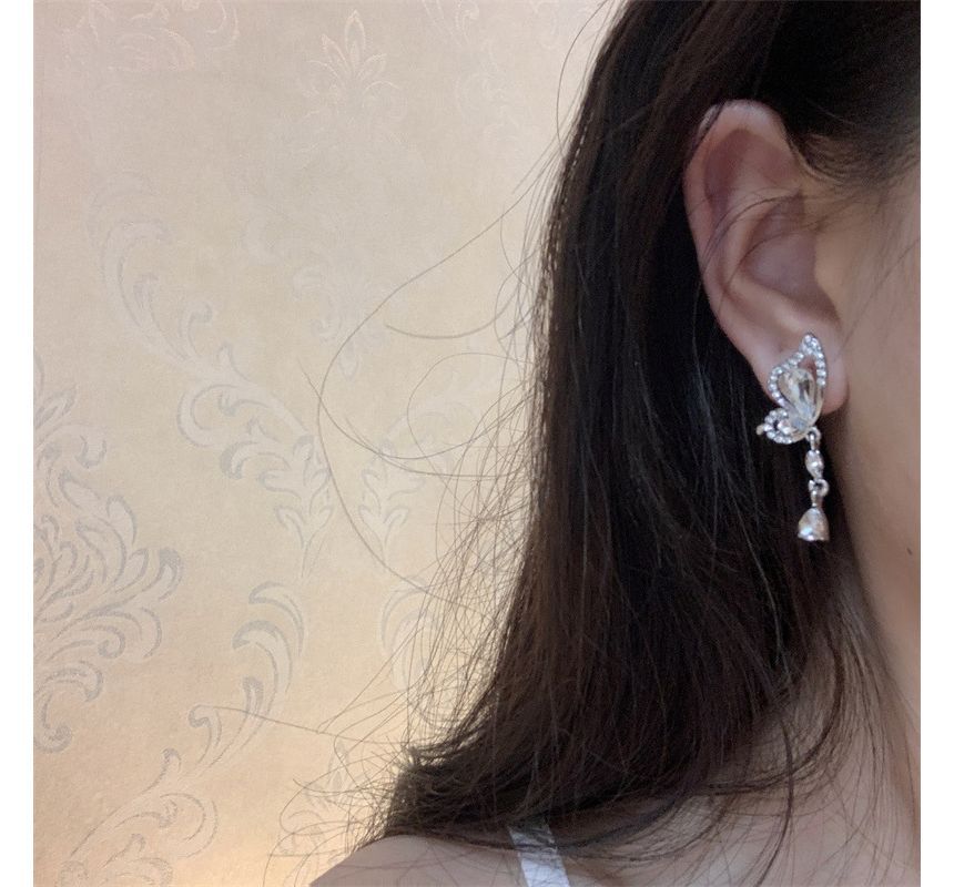 Butterfly Alloy Asymmetrical Dangle Earring