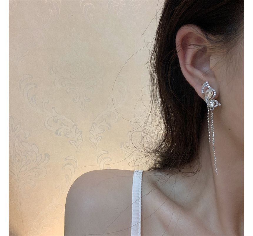 Butterfly Alloy Asymmetrical Dangle Earring