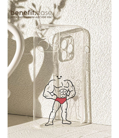 Muscle Man Transparent Phone Case