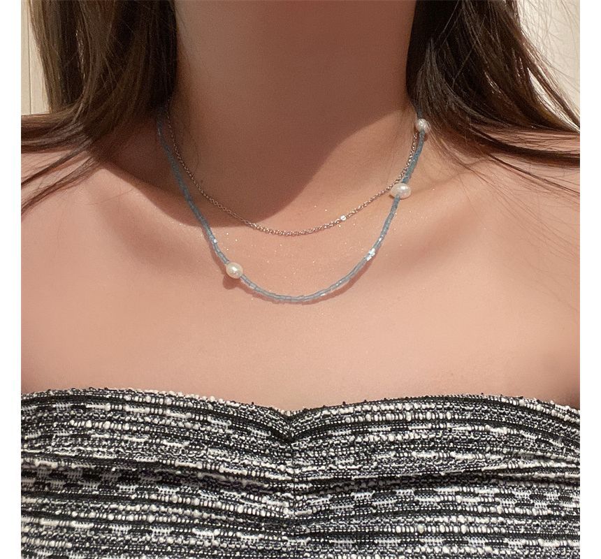 Pearl Choker Alloy Layered Faux