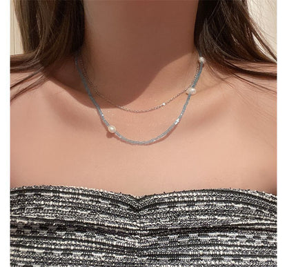Pearl Choker Alloy Layered Faux