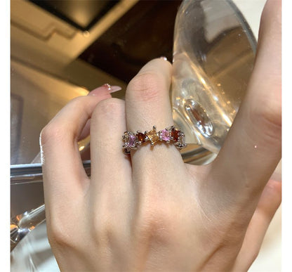 Open Alloy Ring Rhinestone