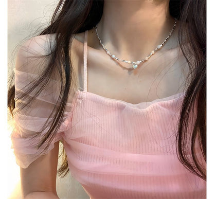 Faux Choker Alloy Gemstone