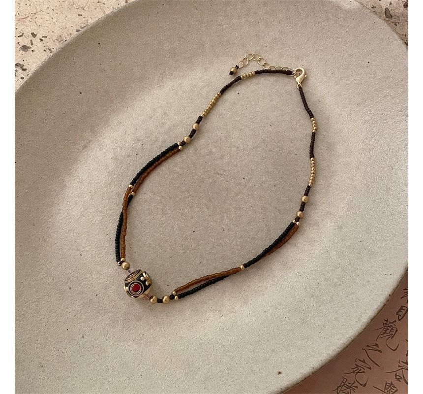 Bead Pendant Cord Choker / Bracelet