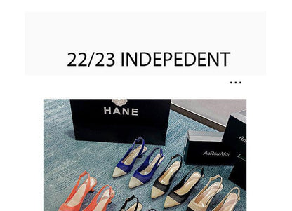 Sample Pointed Slingback Kitten Heel Sandals
