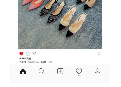 Sample Pointed Slingback Kitten Heel Sandals