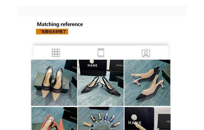 Sample Pointed Slingback Kitten Heel Sandals