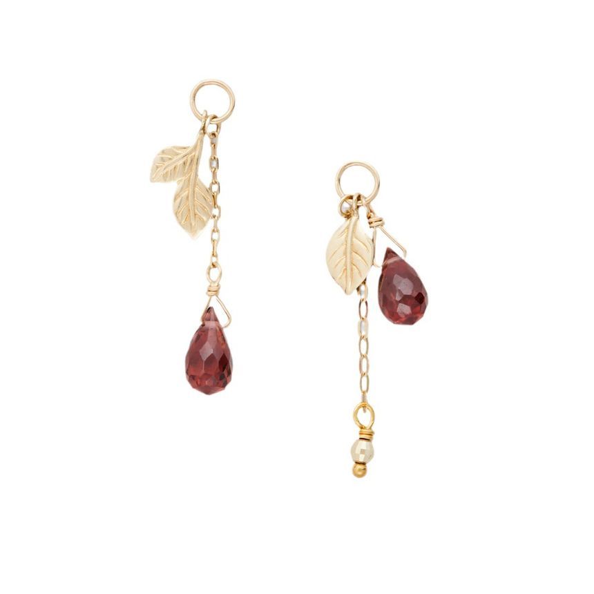 Sample Leaf Agate Asymmetrical Alloy Drop Earring (various designs)