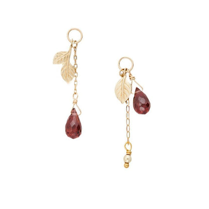 Sample Leaf Agate Asymmetrical Alloy Drop Earring (various designs)
