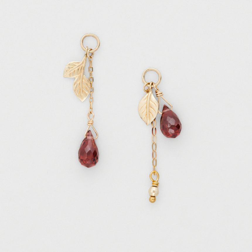Sample Leaf Agate Asymmetrical Alloy Drop Earring (various designs)