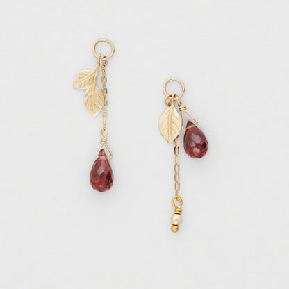 Sample Leaf Agate Asymmetrical Alloy Drop Earring (various designs)
