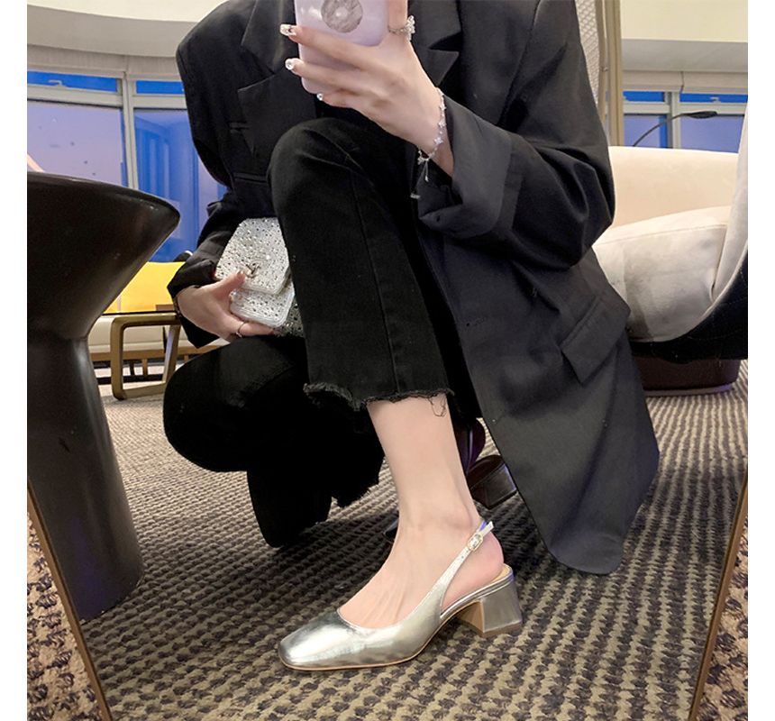 Wholesale Sample Block Heel Slingback Sandals