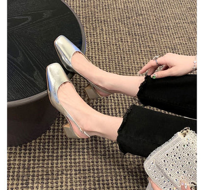 Wholesale Sample Block Heel Slingback Sandals