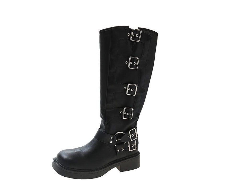 Knee Multi-Buckle Boots Platform High