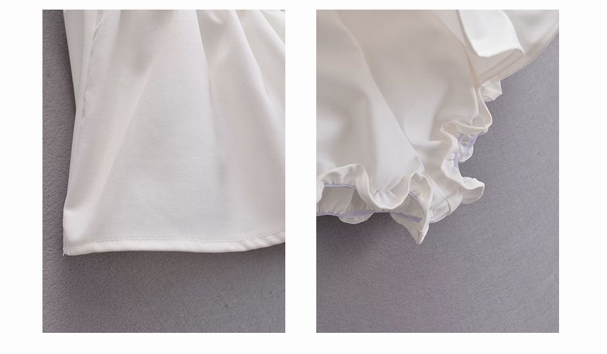 bow Skirt Waist Plain Mid A-Line Mini