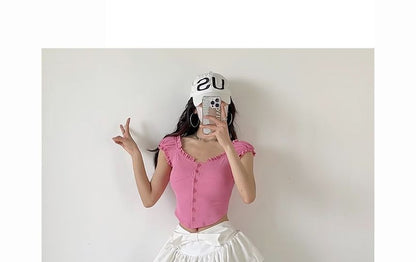 bow Skirt Waist Plain Mid A-Line Mini