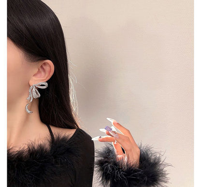 Earring Rhinestone Stud Bow