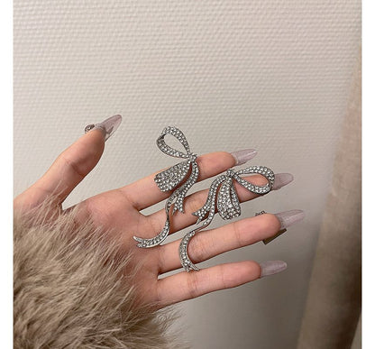 Earring Rhinestone Stud Bow