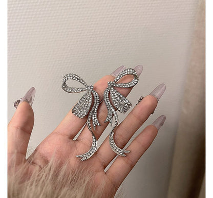 Earring Rhinestone Stud Bow