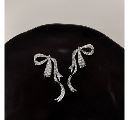 Earring Rhinestone Stud Bow