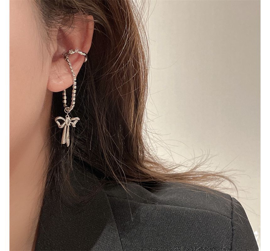 Bow Ear Cuff Rhinestone