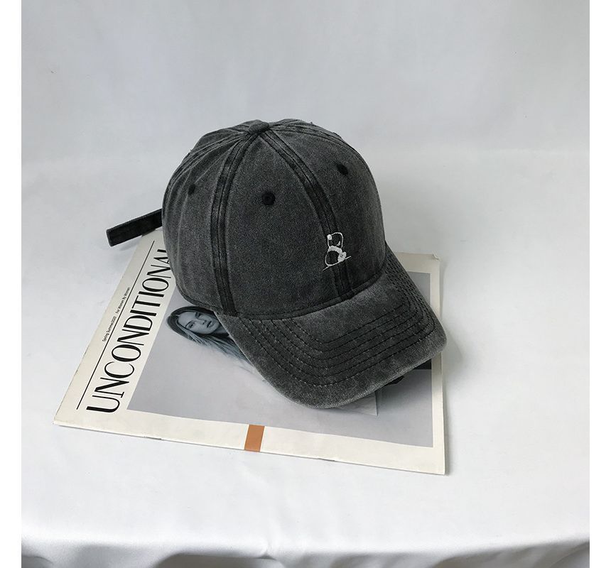 Baseball Embroidered Panda Cap