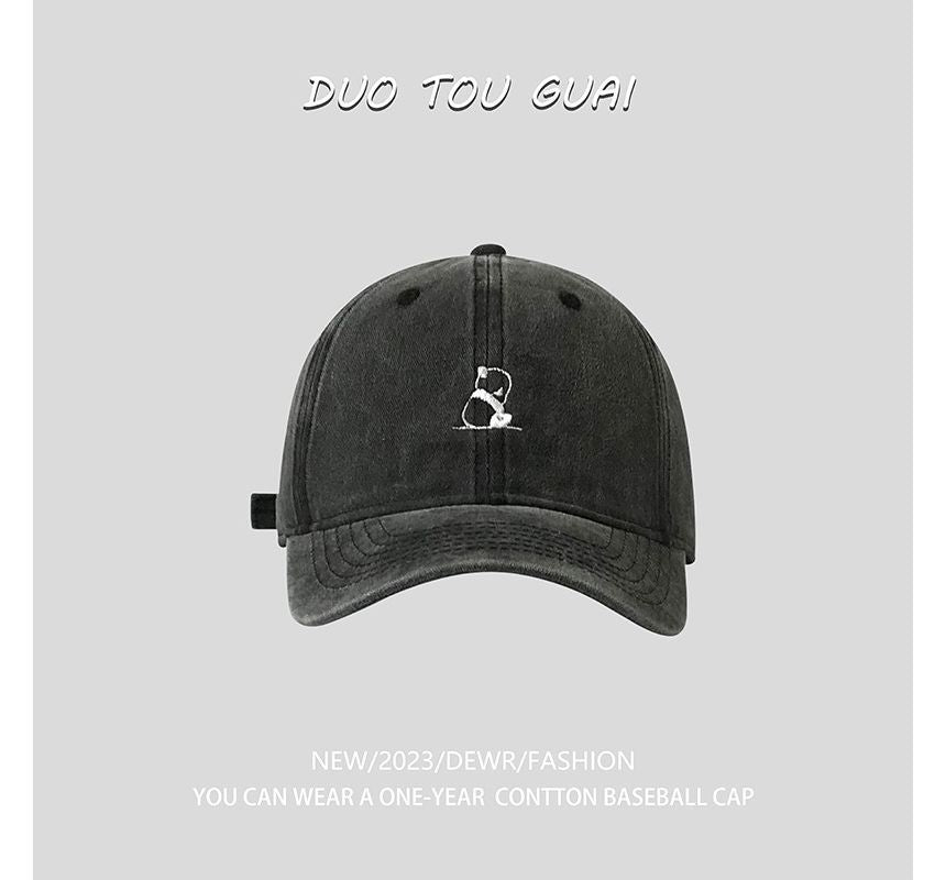 Baseball Embroidered Panda Cap