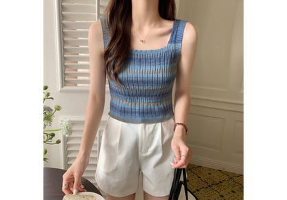 Top Striped Knit Sleeveless