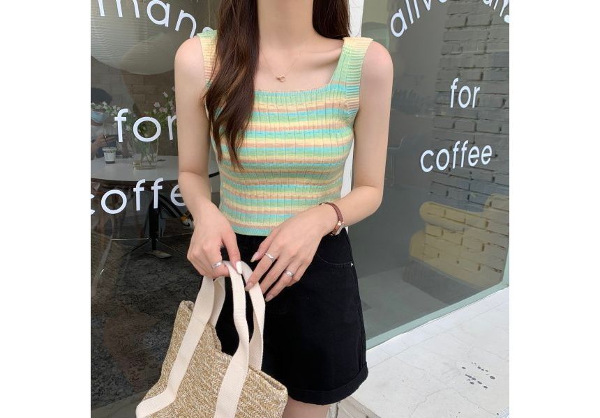 Top Striped Knit Sleeveless