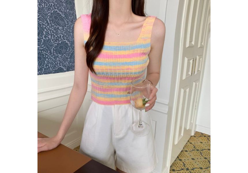 Top Striped Knit Sleeveless