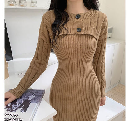Plain Cropped Cardigan