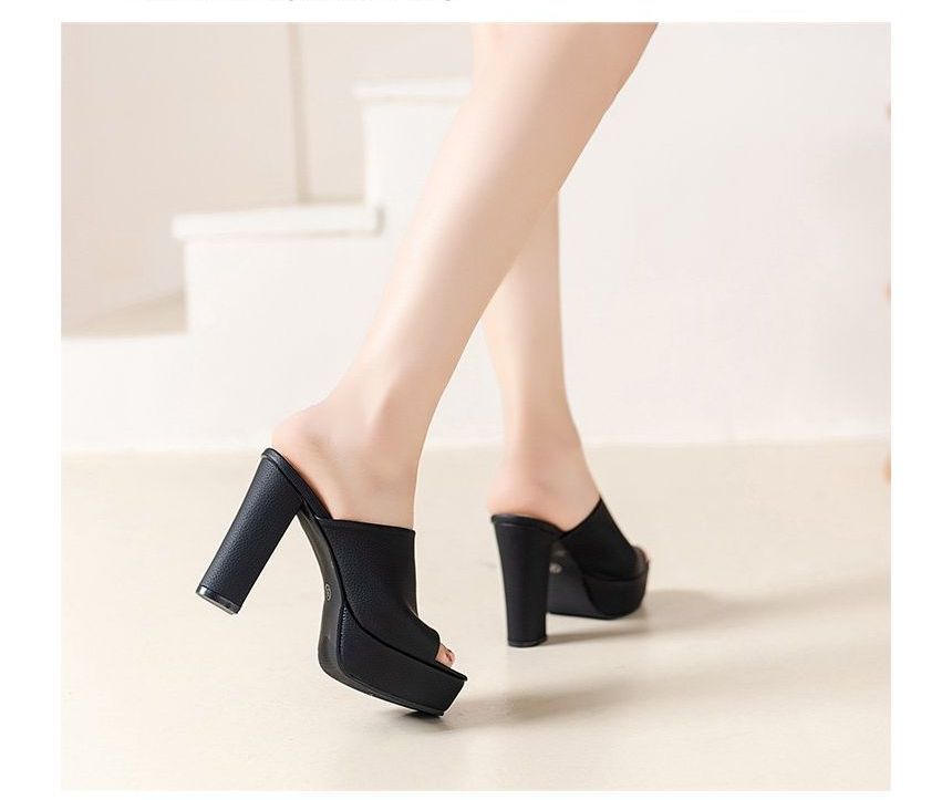 Heel Sandals Chunky Platform Slide
