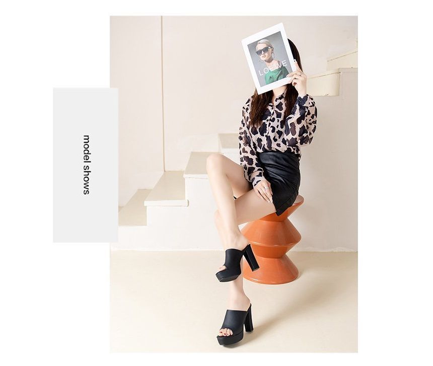 Heel Sandals Chunky Platform Slide