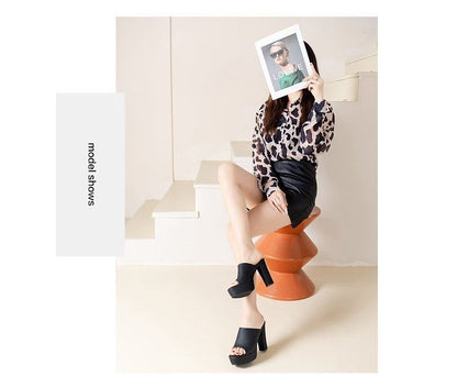 Heel Sandals Chunky Platform Slide