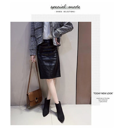 Boots Chunky Pointed Ankle Heel