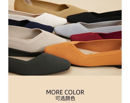 Pointy Knit Flats