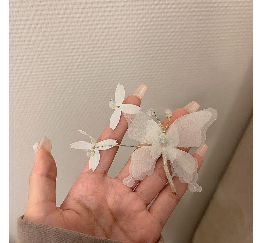 Wholesale Sample Butterfly Gemstone Hair Clip / Set