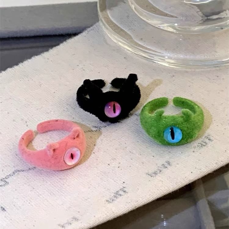 Sample Monster Flocking Alloy Open Ring (Various Designs)