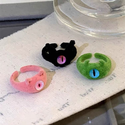 Sample Monster Flocking Alloy Open Ring (Various Designs)