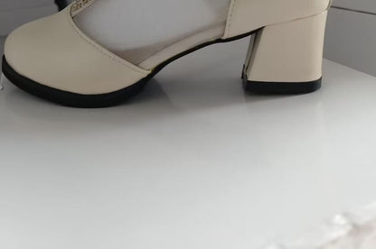 Pointed Trim Chunky Heel Panel Mesh Boots Lace Ankle
