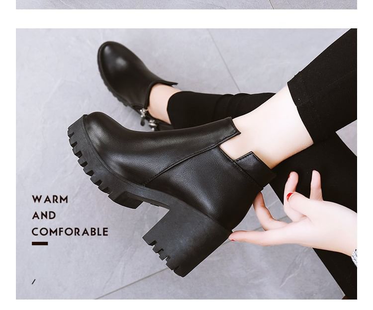 Boots Ankle Heel Chunky Platform