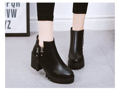 Boots Ankle Heel Chunky Platform